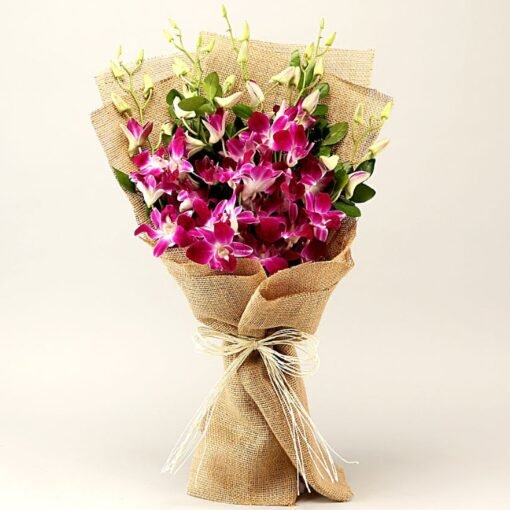 Elegant Enchanted Orchids Bouquet with mixed orchid blooms.