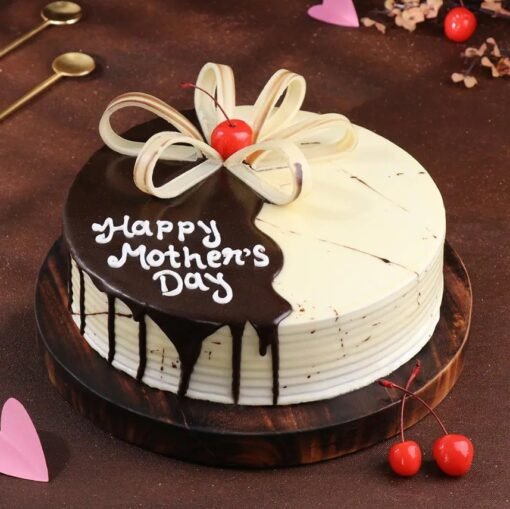 Happy Mother’s Day Choco Vanilla Cake — elegant layered cake with chocolate and vanilla flavors, topped with festive Mother’s Day décor.