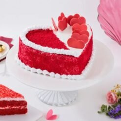 Heart Red Velvet Cake – a moist, rich red velvet cake with luscious cream cheese frosting, ideal for celebrations and sweet moments.