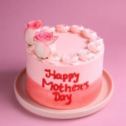 Love For Mother Every Slice Cake — elegant Mother’s Day cake with floral decorations and a heartfelt message topper.