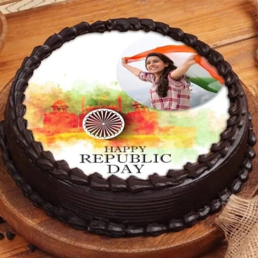 Republic Day Celebration Cake featuring vibrant colors and patriotic designs, perfect for honoring India’s Republic Day festivities.