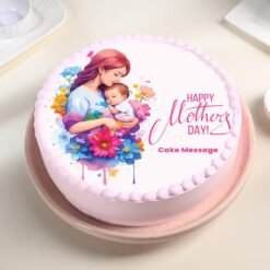 Selfless Love Of Mother Cake — beautifully decorated cake with soft colors, floral accents, and a heartfelt message for Mother’s Day.