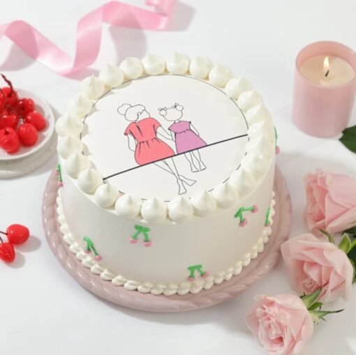 Sweet Mother’s Day Cake — beautifully decorated cake with “Happy Mother’s Day” message, pastel colors, and floral accents.
