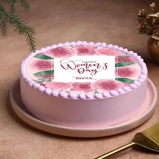 Women's Day Happiness Cake with vibrant decorations, symbolizing joy, appreciation, and empowerment.