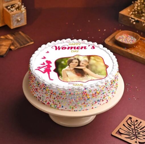 Tribute Women’s Day Photo Cake – a personalized cake capturing cherished memories to honor remarkable women.