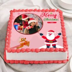 Christmas Smiles Photo Cake with customizable festive design.