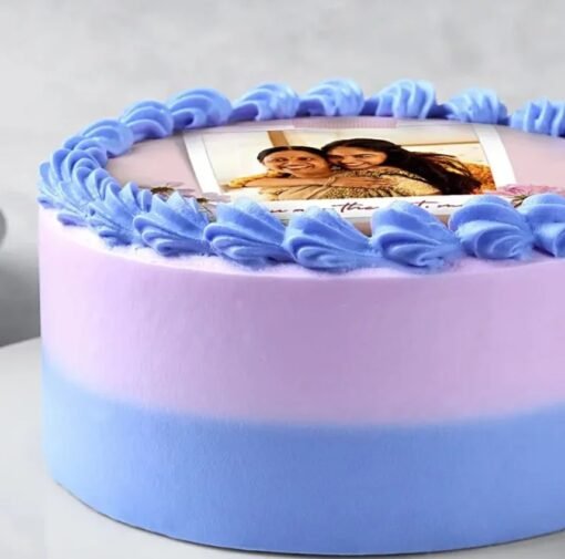 Mother’s Day Chocolate Photo Cake with edible image and rich chocolate frosting.