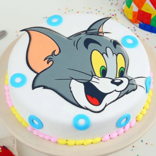 Tom & Jerry themed cake with naughty Tom topper