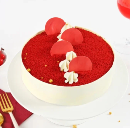 Classic red velvet cake with cream cheese frosting