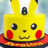 Yellow Pikachu-themed fondant cake for Pokémon lovers