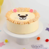 Jungle King Smile Cake-Cute lion face cake with yellow and brown cream design