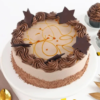 Chocolate cake with star-themed design and frosting
