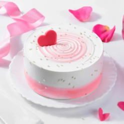 Cream swirl cake with elegant pastel design