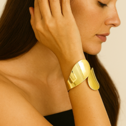 Anti-Tarnish Dual Oval Gold Bracelet – Polished Finish