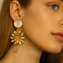 Anti-Tarnish Daisy Bloom Statement Earrings