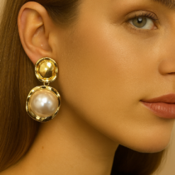 Anti-Tarnish Pearl Glow Statement Earrings