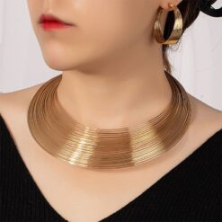 Anti-Tarnish Gold-Tone Multi-Layer Wire Jewelry Set