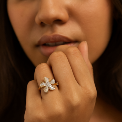 Crystal Bloom Luxe Adjustable Ring