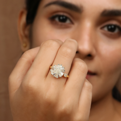 Radiant Bloom Adjustable Gold-Tone Ring