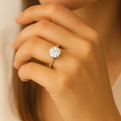 Anti-Tarnish Gold Diamond Solitaire Engagement Ring